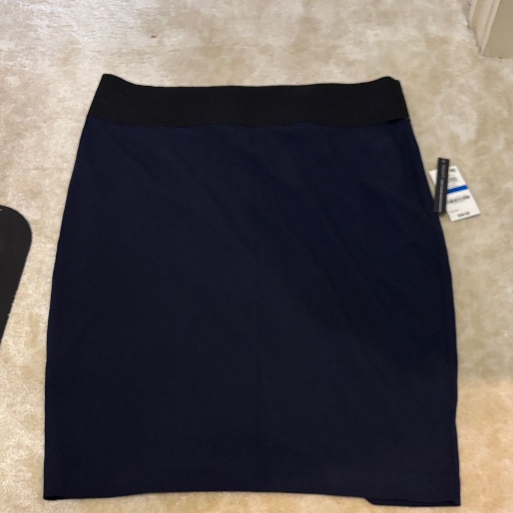Essentials Black and Navy Pencil Skirt